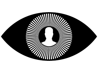 Un oeil stylisée avec le profil d'une personne dans l'iris.